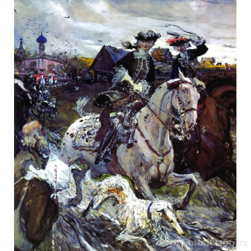 Петр II и цесаревна Елизавета на псовой охоте