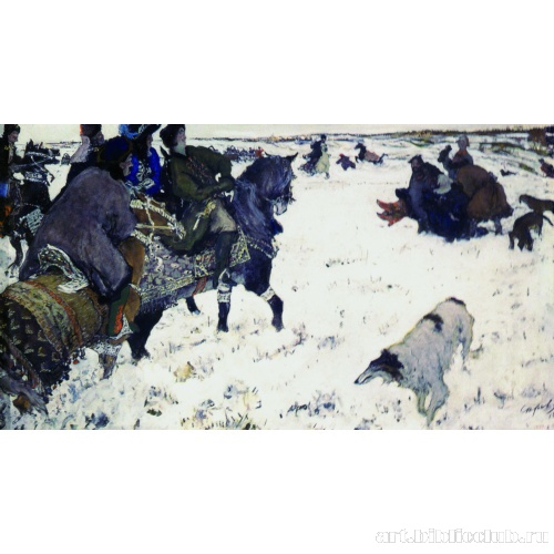 Петр I на псовой охоте