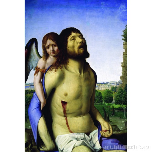 Мертвый Христос, поддерживаемый ангелом