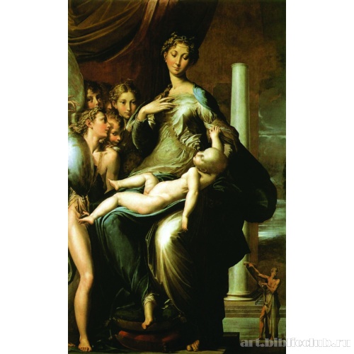 Мадонна с Младенцем, ангелами и пророком (Мадонна с длинной шеей)