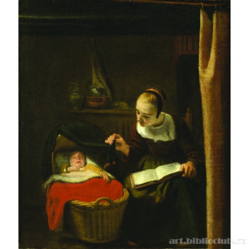 Молодая женщина у колыбели