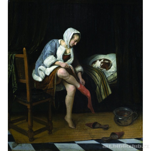 Женщина за туалетом