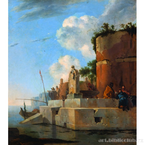 Итальянский пейзаж с руинами у воды