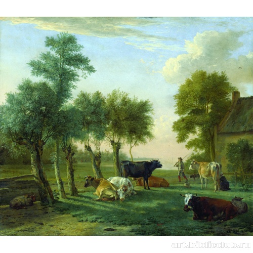 Коровы на лугу возле фермы