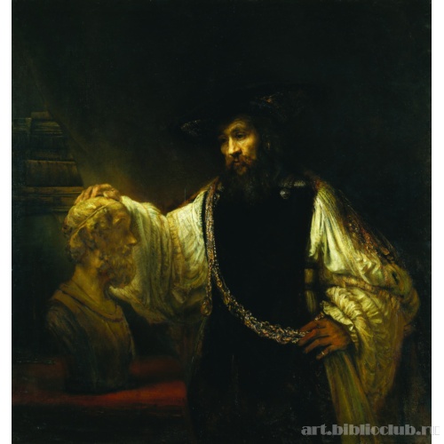 Аристотель перед бюстом Гомера