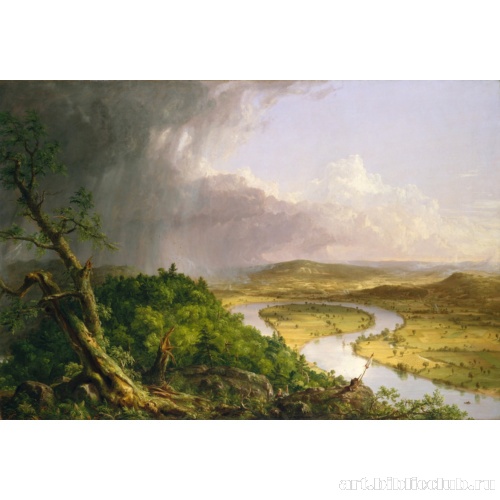 Вид с горы Холиок в Нортхэмптоне, штат Массачусетс, после грозы