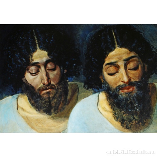 Две мужские головы, в повороте головы сомневающегося