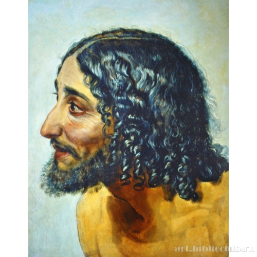 Мужская голова, в повороте головы дрожащего