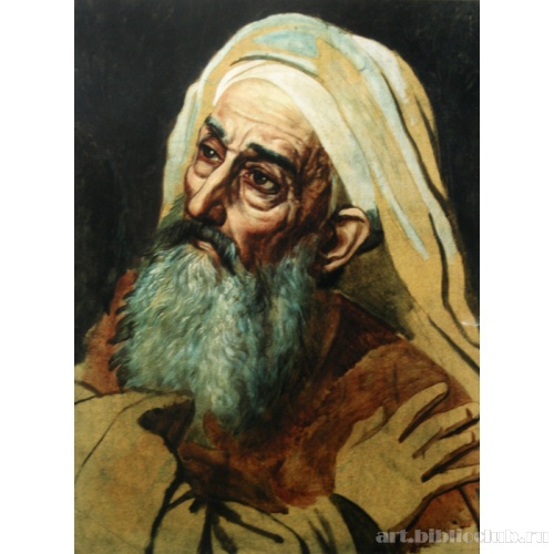 Голова старика, в повороте крайней правой фигуры картины