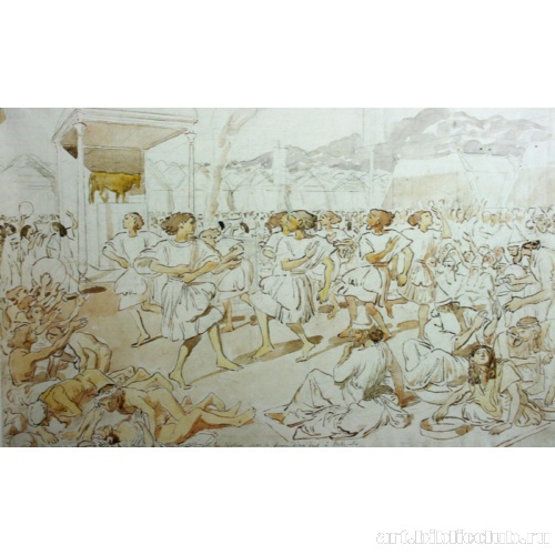 Народ израильский поклоняется Золотому тельцу