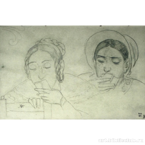 Наброски женской фигуры (Виттория Лапченко?)