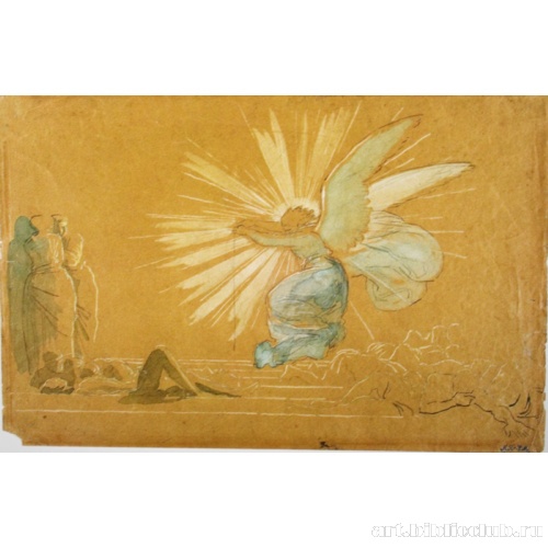 Ангел отваливает камень от двери гроба