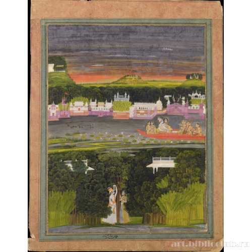 Радха и Кришна на лодке любви