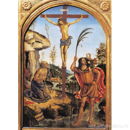 Распятие со святыми Иеронимом и Христофором