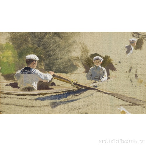 В лодке на Воре. Этюд