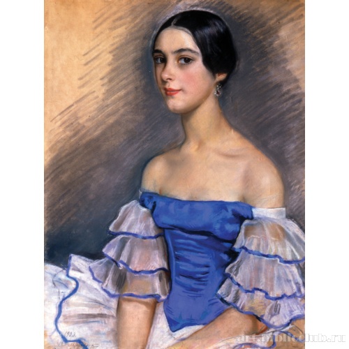 Портрет балерины Е.Н. Гейденрейх в голубом