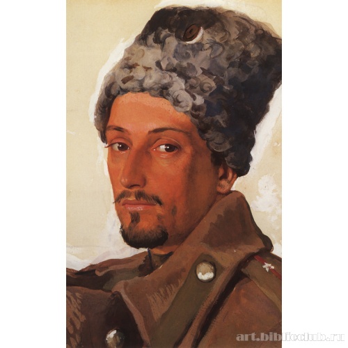 Портрет Е.Е. Лансере в папахе