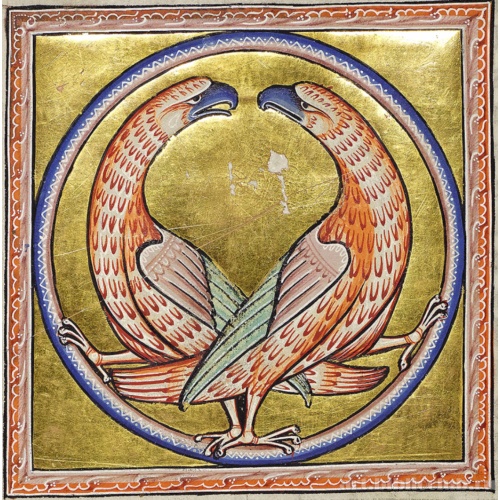 Грифы. Миниатюра из Абердинского бестиария