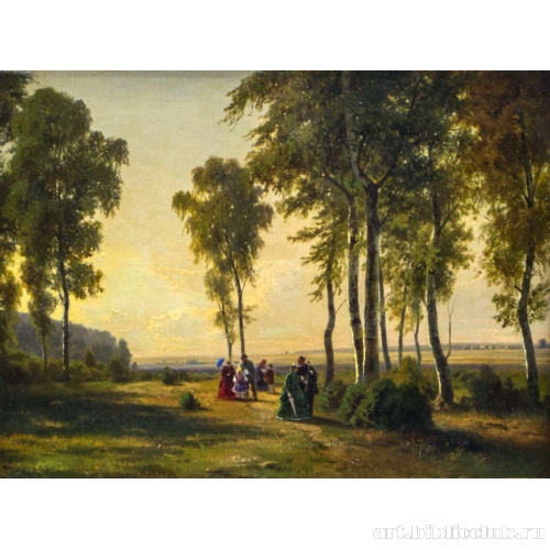 Пейзаж с гуляющими