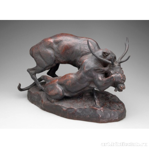 Схватка пантеры и оленя