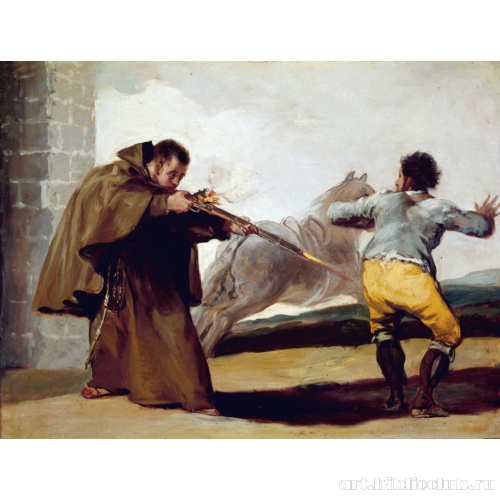 Монах Педро стреляет в Эль Марагато, когда тот пытается угнать его лошадь