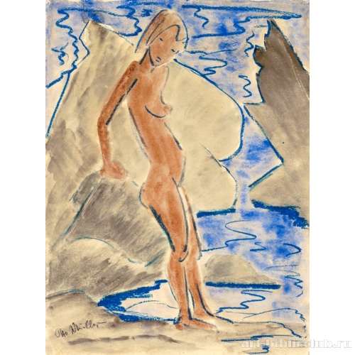 Девушка, стоящая на скалистом берегу