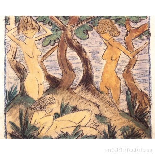 Обнаженные купальщицы под деревом