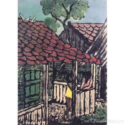 Два цыганских ребенка перед домом