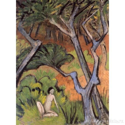 Лесной пейзаж с обнаженной