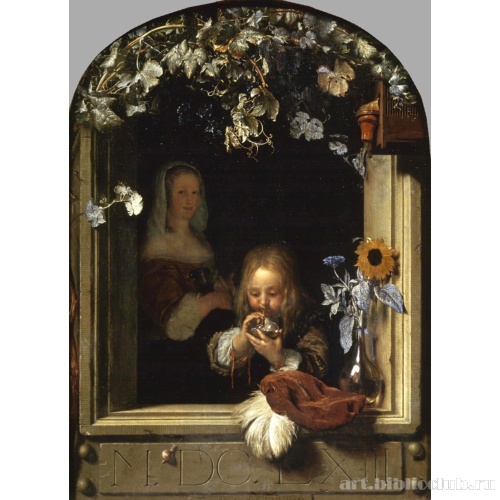 Мальчик, пускающий мыльные пузыри