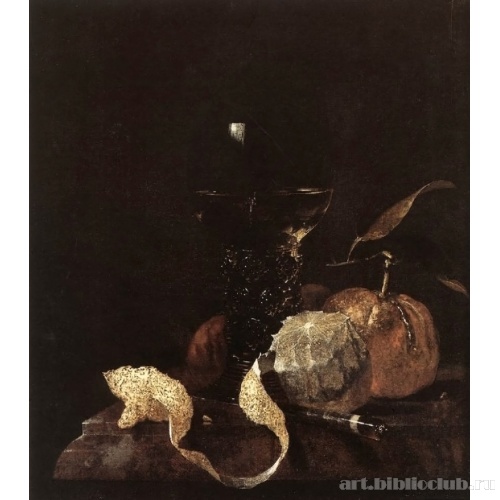 Натюрморт с лимоном, апельсинами и бокалом вина