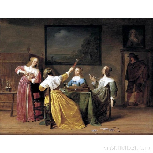 Элегантно одетые женщины курят и пьют