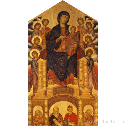 Богоматерь с Младенцем на троне в окружении ангелов