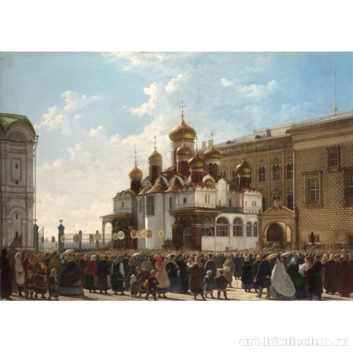 Крестный ход у Благовещенского собора в Московском Кремле