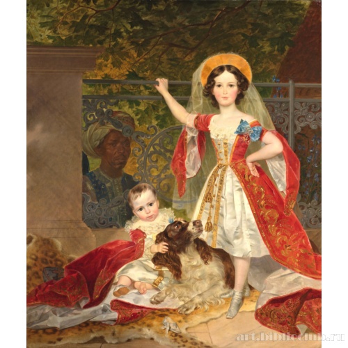 Портрет детей Волконских с арапом