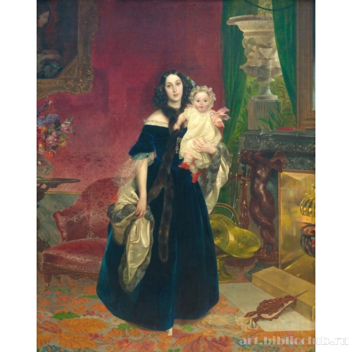 Портрет М.А. Бек с дочерью