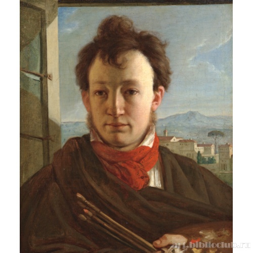 Автопортрет с палитрой и кистями в руке