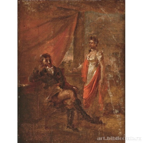 Семейный портрет. Неизвестный с женой в комнате