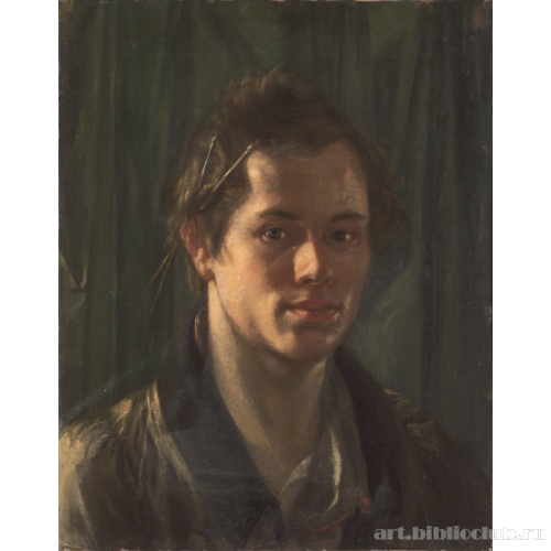 Автопортрет (?) с кистями за ухом