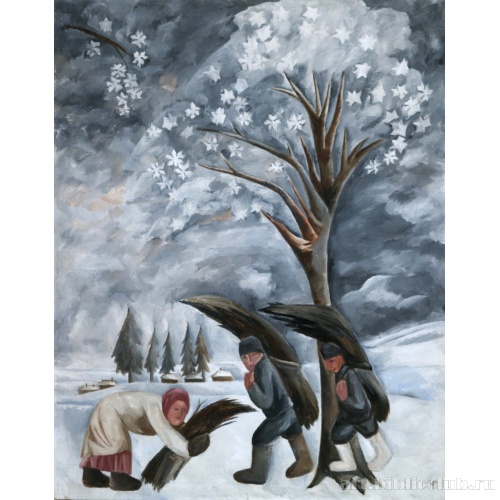 Зима. Сбор хвороста