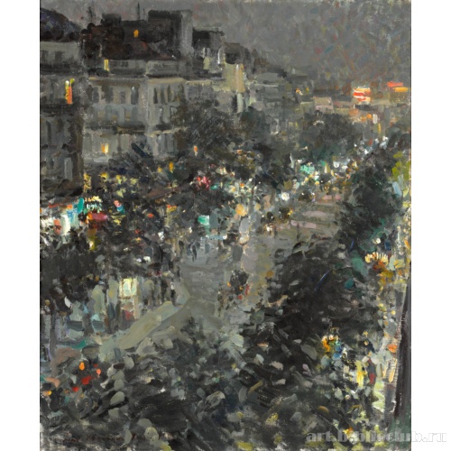 Париж ночью. Итальянский бульвар