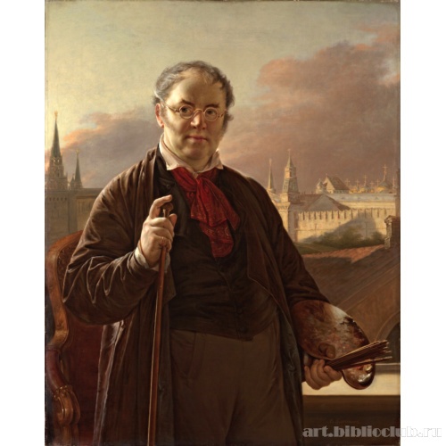 Автопортрет на фоне окна, с видом на Кремль