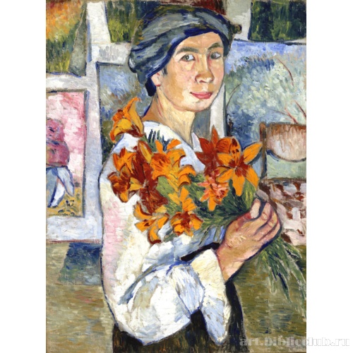 Автопортрет с желтыми лилиями