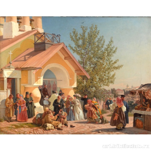 Выход из церкви в Пскове