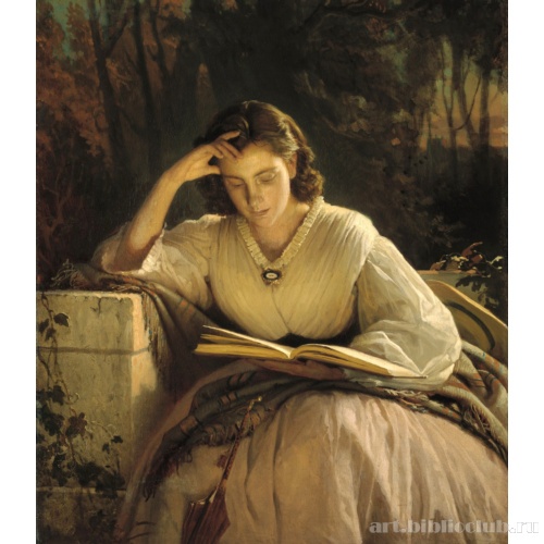 За чтением. Портрет Софьи Николаевны Крамской (1840-1919), жены художника