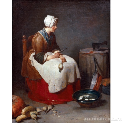 Женщина, чистящая репу