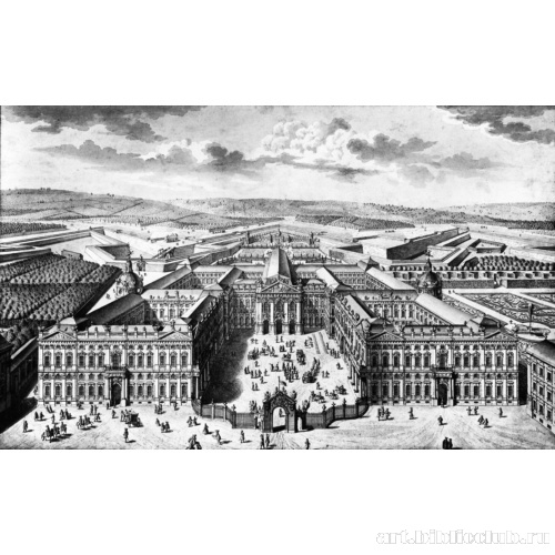 Вид на епископскую резиденцию в Вюцбурге с высоты птичьего полета