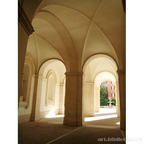 Вид из портика палаццо Барберини в сторону площади