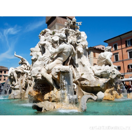 Общий вид фонтана. Аллегория Дуная