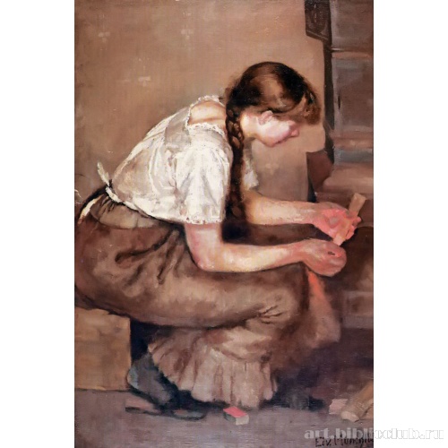 Девушка разжигает плиту